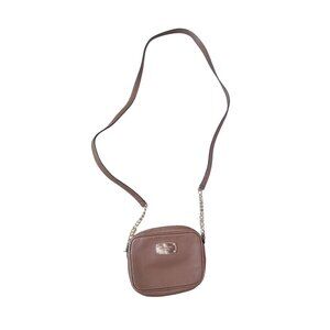 Michael Kors Women's Pebbled Leather Brown Shoulder Crossbody Purse Essential